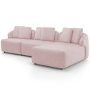 Ver imagem 4 de Sofá 3 Lugares com Chaise Direito Sala Living 248cm Arlo F04 Veludo Rosê Tc-12020- Lyam Decor