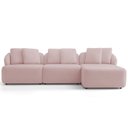 Ver imagem 2 de Sofá 3 Lugares com Chaise Direito Sala Living 248cm Arlo F04 Veludo Rosê Tc-12020- Lyam Decor