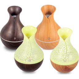 Umidificador Purificador De Ar Aromatizador 130 ml Botão Touch Ultrassónico CONE (Marrom Claro) - 5