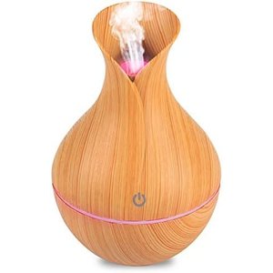 Umidificador Purificador De Ar Aromatizador 130 ml Botão Touch Ultrassónico CONE (Marrom Claro)