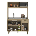 Ver imagem 3 de Cozinha Compacta Júlia 123cm MDP com 5 Portas, 1 Gaveta e Pés Reguláveis - J Carvalho