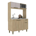 Ver imagem 2 de Cozinha Compacta Júlia 123cm MDP com 5 Portas, 1 Gaveta e Pés Reguláveis - J Carvalho