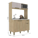 Ver imagem 4 de Cozinha Compacta Júlia 123cm MDP com 5 Portas, 1 Gaveta e Pés Reguláveis - J Carvalho