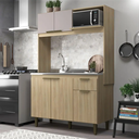 Ver imagem 1 de Cozinha Compacta Júlia 123cm MDP com 5 Portas, 1 Gaveta e Pés Reguláveis - J Carvalho