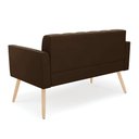 Ver imagem 5 de Sofá Namoradeira Elisa Suede Marrom Pés Palito Natural - D’Rossi