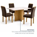 Ver imagem 5 de Conjunto Sala de Jantar 4 Lugares Retangular Tampo Vidro MDF 120x80cm Mesa e Cadeiras Carol