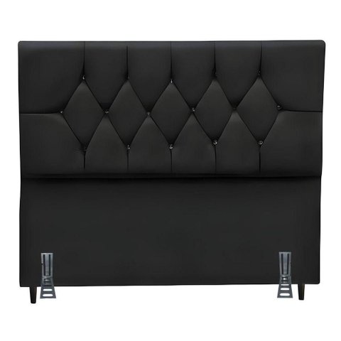 Cabeceira para Cama Casal Queen 160 Cm Rafaela e Frame Suede Preto