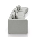 Ver imagem 6 de Sofá Curvo Decorativo Kimiko 447cm 5 Lugares Sala de Estar com Chaise Veludo Cinza G52 - Gran Belo