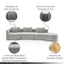 Ver imagem 3 de Sofá Curvo Decorativo Kimiko 447cm 5 Lugares Sala de Estar com Chaise Veludo Cinza G52 - Gran Belo