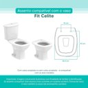 Ver imagem 3 de Assento Sanitário Tampa de Vaso Branco Mdf Laqueado Fit para Bacia Celite