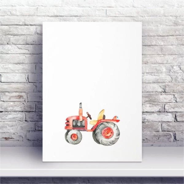 Quadro infantil desenho trator - Comprar em Conspecto