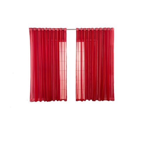 Cortina Sala Quarto Voal Liso Delicate 600x2,20 Transparente:vermelho