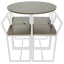Ver imagem 1 de Mesa Prime 4 Cadeiras Branco/Tabaco Linheiro Redonda BF Decor Prime Compacta