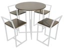 Ver imagem 2 de Mesa Prime 4 Cadeiras Branco/Tabaco Linheiro Redonda BF Decor Prime Compacta