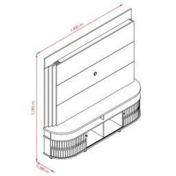 Home Theater Daytona para TV até 65 polegadas - Calacata/Off White - Madetec - 3