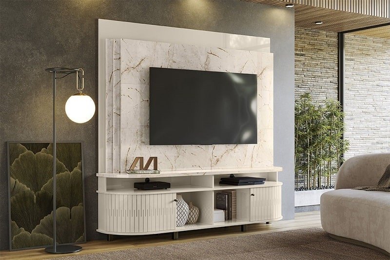 Home Theater Daytona para TV até 65 polegadas - Calacata/Off White - Madetec