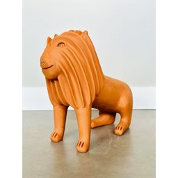 Escultura em Cerâmica Leão de Nuca. Artesanal, Produzido Pela Família do Mestre Nuca - 3