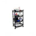 Ver imagem 1 de Prateleira Estante Fruteira Plástico Modular Multiuso 4 Andares Nitron Cozinha Lavanderia Cor:preto