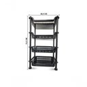 Ver imagem 2 de Prateleira Estante Fruteira Plástico Modular Multiuso 4 Andares Nitron Cozinha Lavanderia Cor:preto