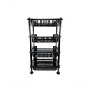 Ver imagem 4 de Prateleira Estante Fruteira Plástico Modular Multiuso 4 Andares Nitron Cozinha Lavanderia Cor:preto