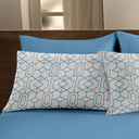 Ver imagem 4 de Jogo Lençol Queen Malha Confort 2 Fronhas Estampadas + 2 Fronhas Lisas Toque Macio Fio 30/1 Penteado