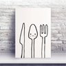 Placa MDF desenho talheres - 1