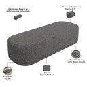 Ver imagem 4 de Cabeceira Cama Box King 195cm Lanna com Puff Recamier Doha W01 Linho Mescla Chumbo - Lyam Decor