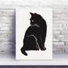 Placa MDF desenho gato preto - 1