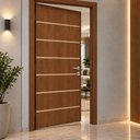Ver imagem 2 de Folha Porta Frisada R50VL 210x80 Estrutura Pinus e MDF Pintura UV:Imbuia