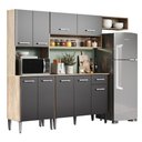 Ver imagem 1 de Armário Cozinha Compacta Arizona Smart Carraro - Carvalho/preto Carvalho/preto