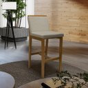 Ver imagem 1 de Banqueta Alta em Madeira Maciça Londres Linho Bege