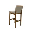 Ver imagem 4 de Banqueta Alta em Madeira Maciça Londres Linho Bege