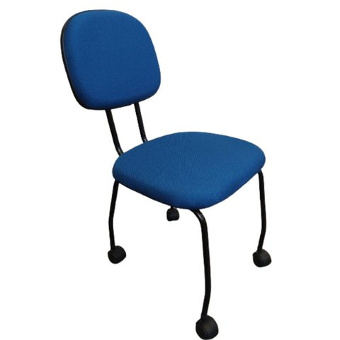 Cadeira Fixa com Rodizios Rodinhas Azul Popmov Palito Reta Rodizio