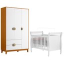 Ver imagem 1 de Berço Americano Slim Branco com Guarda Roupa Ipê Branco Cinamomo - Móveis Albatroz