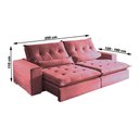 Ver imagem 4 de Sofá 4 Lugares Retrátil e Reclinável 2,5m Miami Jc Veludo Rose 538 JC Estofados Sofa Retratil Miami