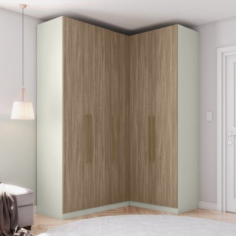 Guarda Roupa Modulado de Canto 5 Portas 3 Gavetas Bellagio Casa 812