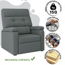 Ver imagem 5 de Poltrona do Papai Reclinável Cinza Suede Luanda Shop Jm
