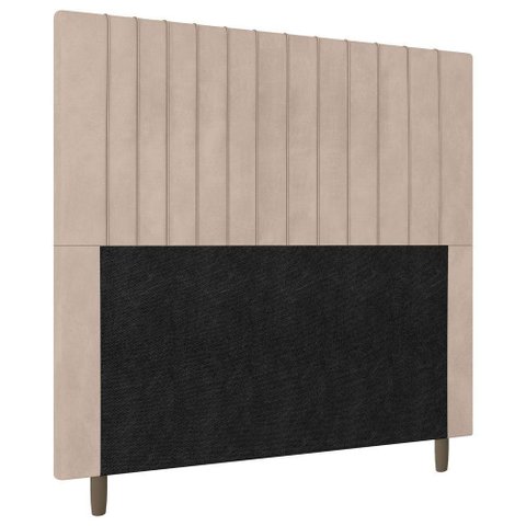 Cabeceira Cama Box Casal Queen Size Nala 160cm Suede Bege