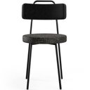 Ver imagem 3 de Cadeira Decorativa Estofada Para Sala De Jantar Barcelona L02 Couríssimo Preto Linho Chumbo - Lyam
