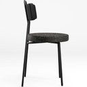 Ver imagem 6 de Cadeira Decorativa Estofada Para Sala De Jantar Barcelona L02 Couríssimo Preto Linho Chumbo - Lyam