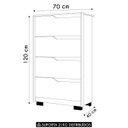 Ver imagem 4 de Cômoda para Quarto 4 Gavetas 70cm Sole Flex Freijó/titanium - Albatroz