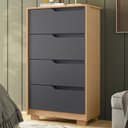 Ver imagem 7 de Cômoda para Quarto 4 Gavetas 70cm Sole Flex Freijó/titanium - Albatroz