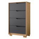 Ver imagem 6 de Cômoda para Quarto 4 Gavetas 70cm Sole Flex Freijó/titanium - Albatroz