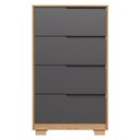 Ver mais imagens de Cômoda para Quarto 4 Gavetas 70cm Sole Flex Freijó/titanium - Albatroz