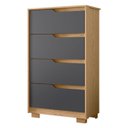 Ver imagem 2 de Cômoda para Quarto 4 Gavetas 70cm Sole Flex Freijó/titanium - Albatroz
