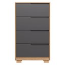 Ver mais imagens de Cômoda para Quarto 4 Gavetas 70cm Sole Flex Freijó/titanium - Albatroz