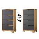 Ver imagem 5 de Cômoda para Quarto 4 Gavetas 70cm Sole Flex Freijó/titanium - Albatroz