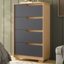 Ver imagem 1 de Cômoda para Quarto 4 Gavetas 70cm Sole Flex Freijó/titanium - Albatroz