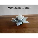 Ver imagem 1 de Castiçal para Vela de Ferro Artesanal Rustico Decorativo de Mesa de Festa - Branco