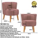 Ver imagem 3 de Jogo 5 Cadeiras Decorativa para Sala de Estar Aconchegante Tecido Veludo Moderna Aconchegante